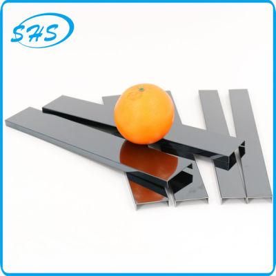 Stainless Steel U-Shape Profile with Ti-Black 800 G Mirror Finish as Glass Material for Glass Holding and Constructing
