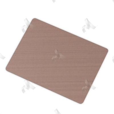 High Quality Rose Gold Color Coating Hl No. 4 Satin Finished 1219X3048mm Austenitic Stainless Steel Plate