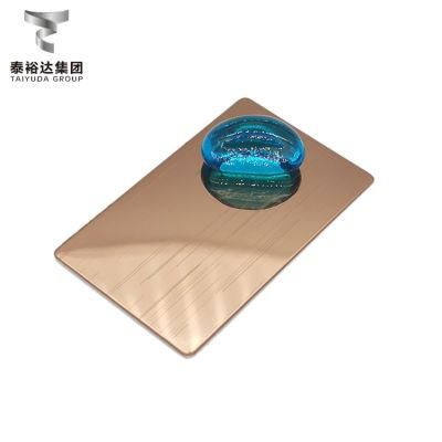 Taiyuda2 Group 800 mm Color-2b Ba Vibration Rose Decoration 4X8 Inox Austenitic Stainless Steel Sheet