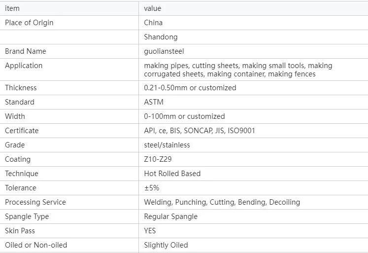 Width 5-300mm Galvanized Strip Coil/Gi Steel Strips/ Galvanised Steel Slitted Coil