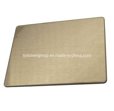 Hot Sell 201 J5 Cooper Color Coating Satin Finished 1219X3048mm Austenitic Stainless Steel Plate