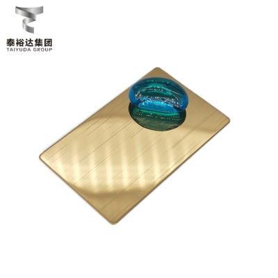 SUS 304 Ti-Gold PVD Titanium Slit Edge Hairline Hl Decorative Plate Stainless Steel Sheet