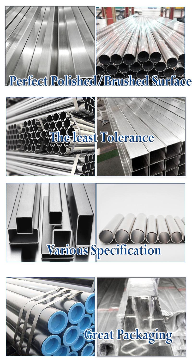 ASTM Ss201 AISI 304L 316 316L 430 Stainless Steel Tube Seamless or Welded Round/Square/Rectangular/Hex/Oval 304 Stainless Steel Pipe