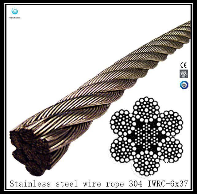 6 X37 Iwrc 304 Stainless Steel/Galvanized/Bright Wire Rope