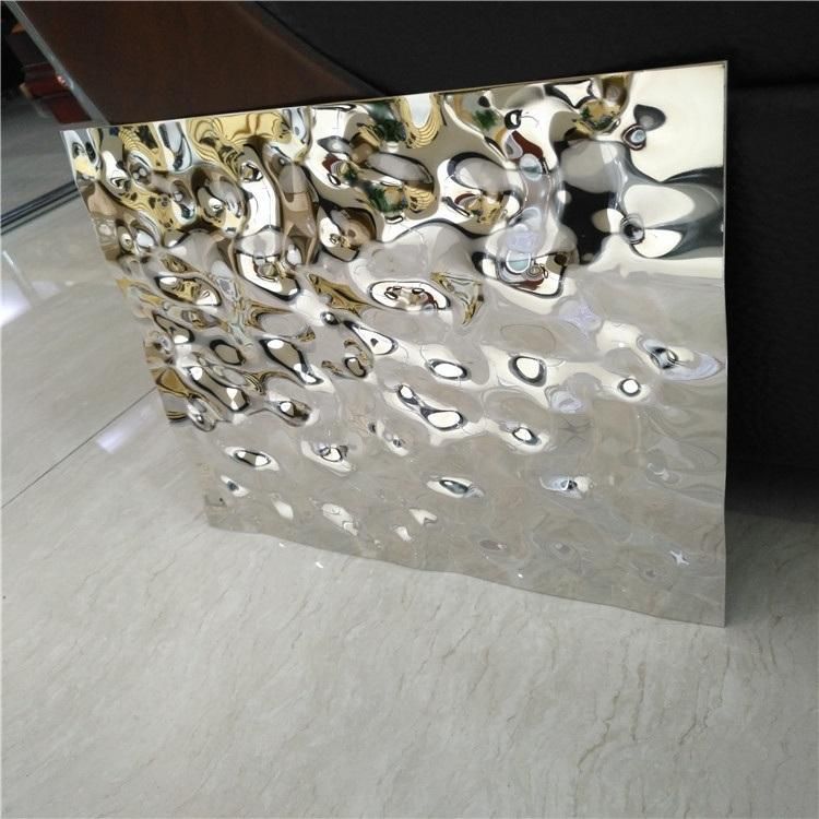 Good Quality ceiling Decoration 316 Golden Water Ripple Stainless Steel Sheet