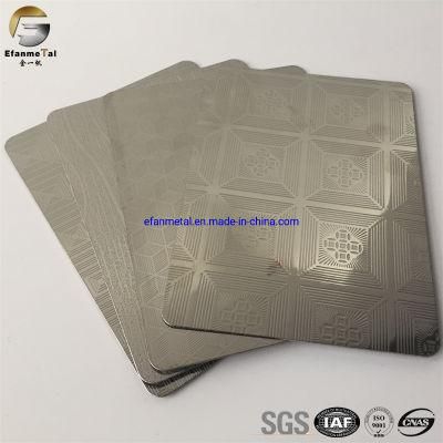 Ef217 Original Factory Villa Decoration Projects Panels Silver Coil Embossing Stainless Steel Sheets