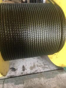 Black Oil Steel Wire Rope, Ungalvanized Steel Wire Rope 6X36+FC 20mm