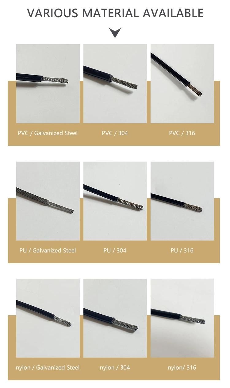 Gym Cable Steel Wire Rope 7*7 4 mm 5 mm 6 mm Stainless Steel Wire Cable