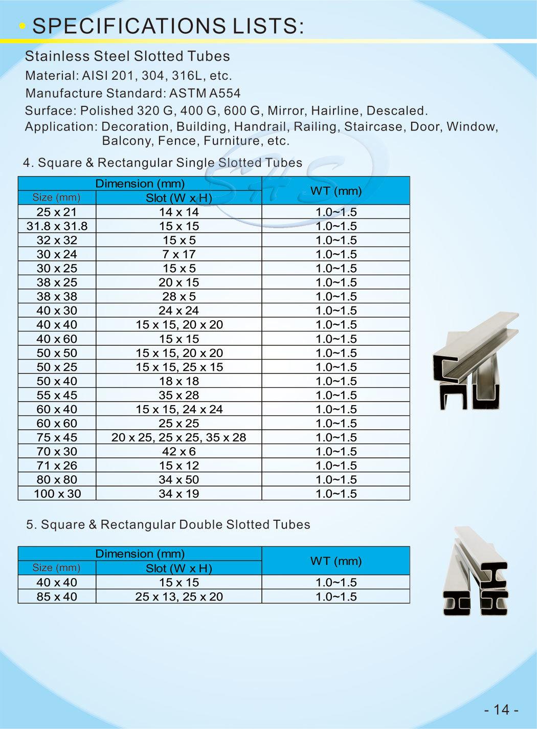 Stainless Steel Tube with Slot