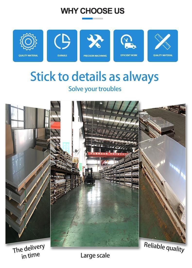 Mirror Finish Cold Rolled 2b ASTM 201 304 316 430 904L 2205 Stainless Steel Plate for Construction