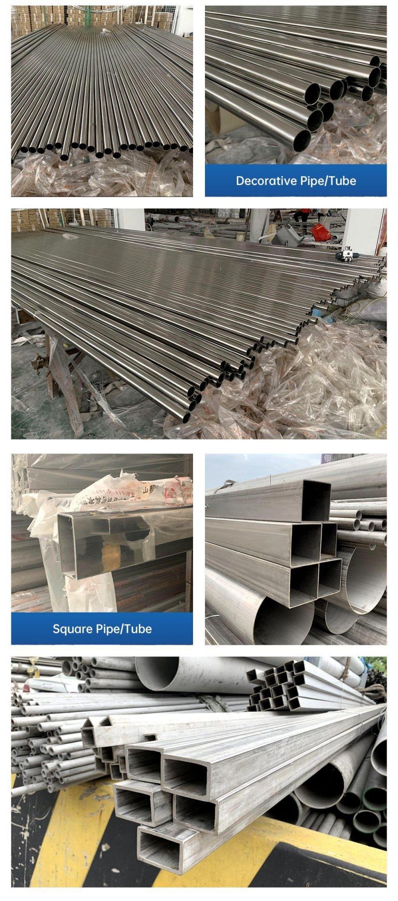 ASTM DIN SUS Ss Square 316L 316 304 Stainless Steel Tube 6mm