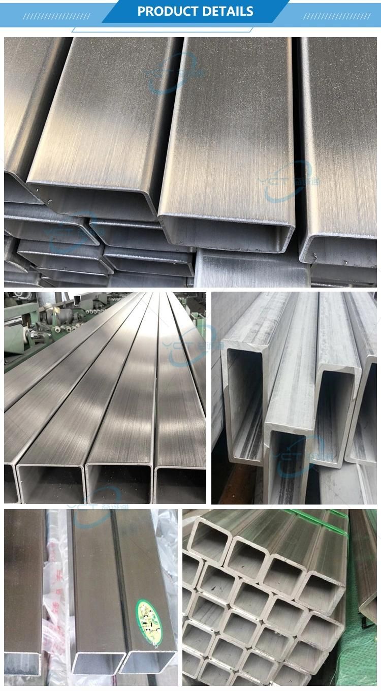 202 201 304 316 321 Stainless Steel Pipe Square and Rectangular Shape Hollow Steel Tube