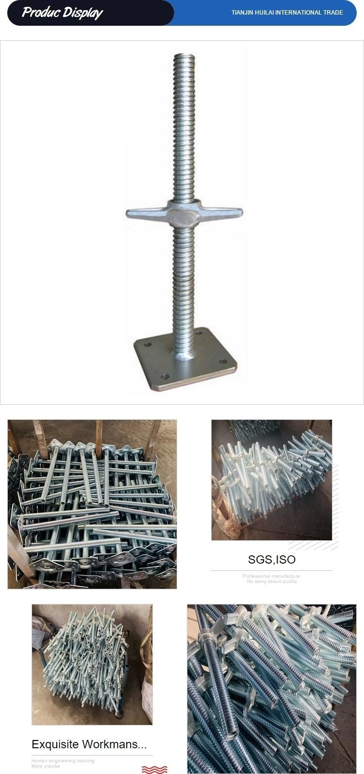Galvanized Adjustable Hollow/Solid Steel Jack Base Screw Jack Scaffolding U-Head Shoring Jack Base