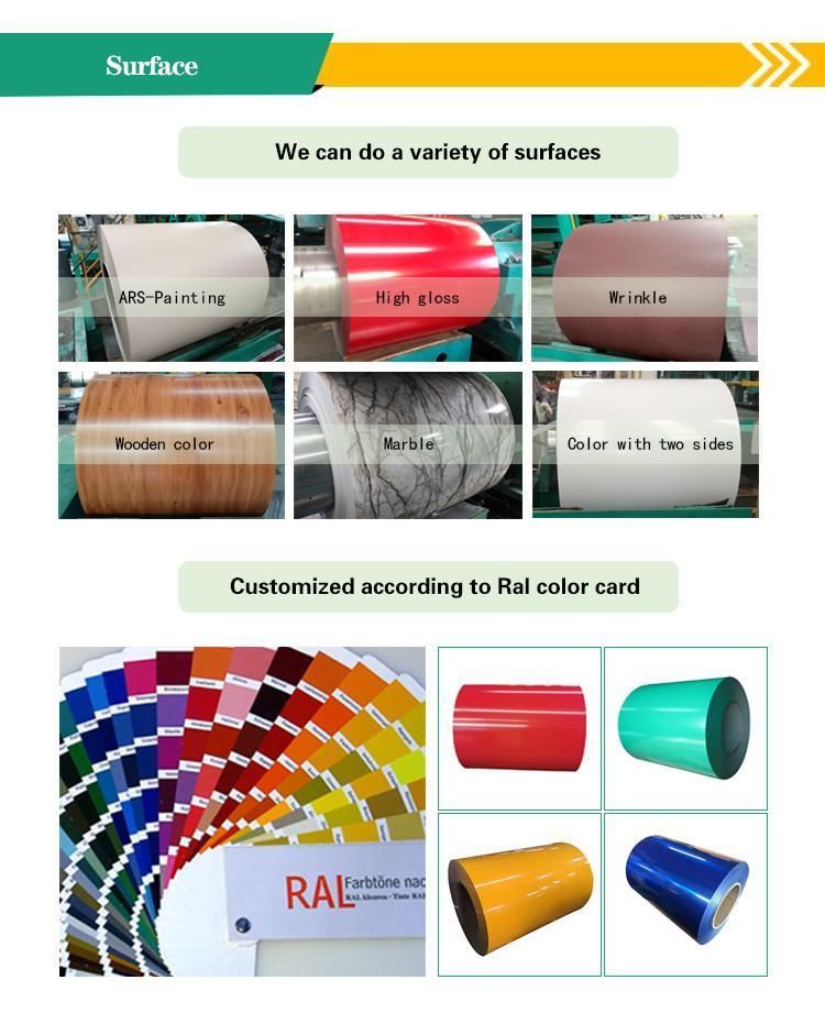 Coated OEM Standard Marine Packing Painted Steel Coil PPGI with ISO