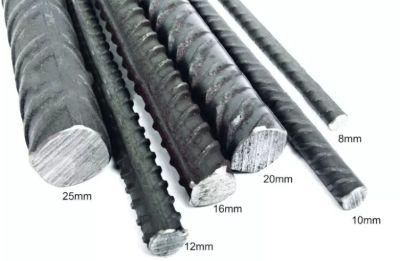 HRB400 Grade Dia 10mm Steel Rebar, Deformed Steel Bar, Iron Rods with Rib for Construction