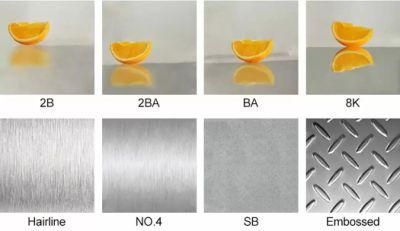 Customized Cold/Hot Rolled ASTM 201 202 430 310S 316 321 304 2b/Ba/No. 4/8K/ Mirror/ Stainless Steel Plate