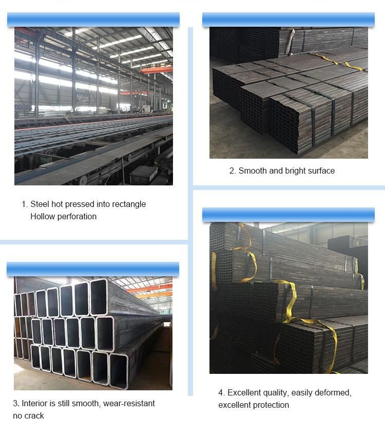 Custom ASTM A500 A53 S275 S355 Ms Shs Rhs Square Steel Pipe Rectangular Tube
