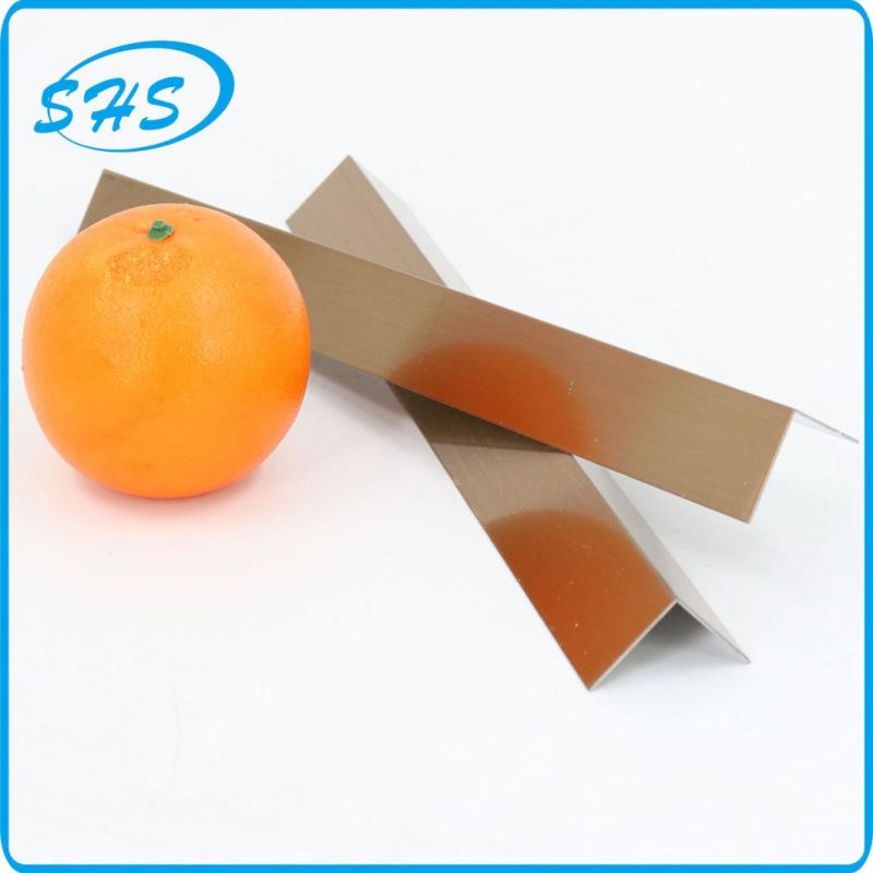 Stainless Steel Angle V-Profile with Ti-Golden Color 800 G Mirror Finish for Wall Corner Protecting