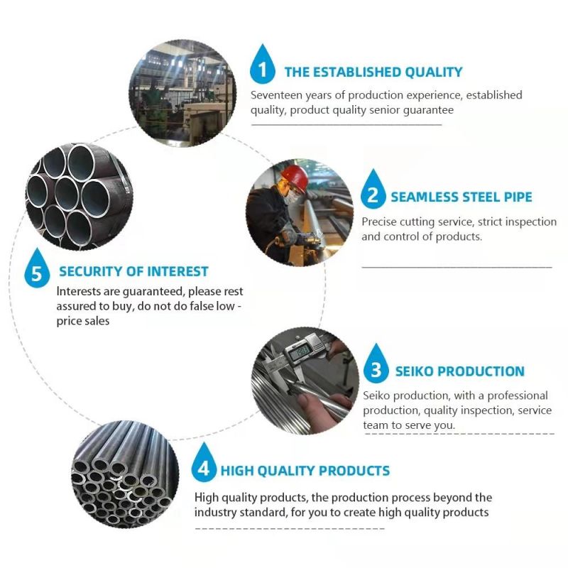 Factory Seamless Pipe Carbon and 1.0425 Carbon Steel Tube