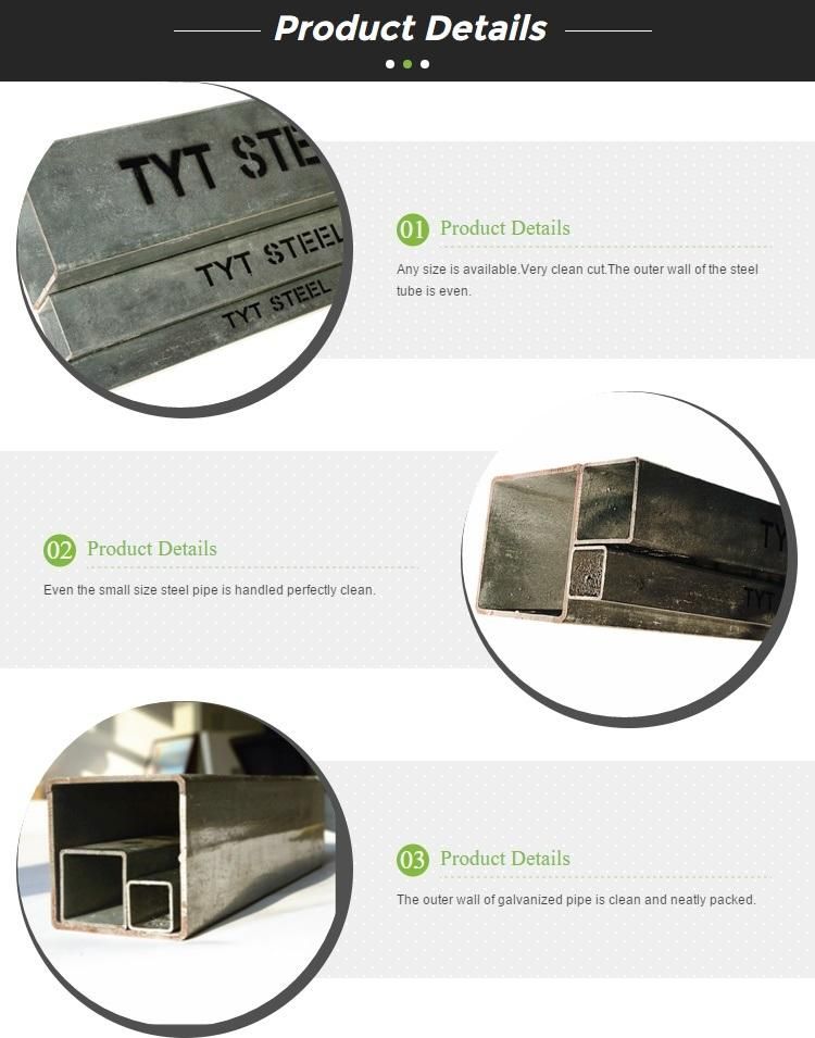 Manufacturer Prime Quality ASTM BS Black Tube Gi Galvanized Steel Pipe for Construction