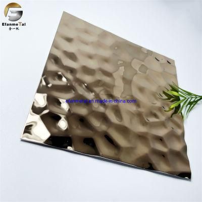 Ef308 Original Factory Hotel Wall Panels Grey Mirror Middle Honeycomb Embossing Stainless Steel Sheets