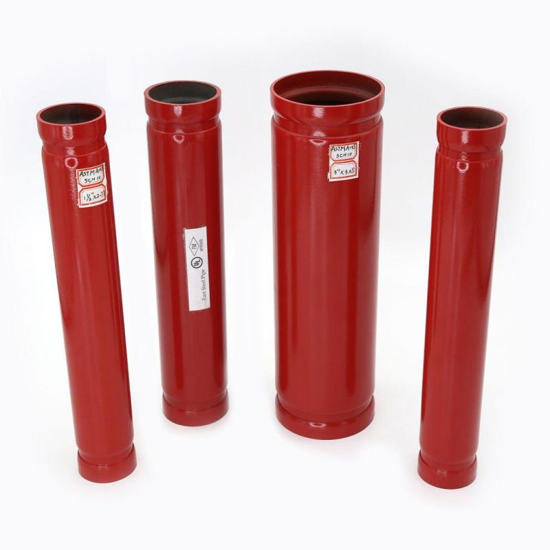 Fire Fighting Pipe Red Black Painting Carbon Tube ERW Painted Seamless Steel Grooved Pipe