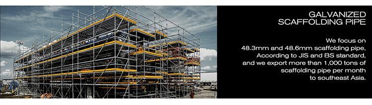 BS1387/BS1139/En39 1.5 Inch 48.3mm 48.6mm Hot DIP Galvanized Steel Scaffolding Tube/Carbon Pre Galvanized Steel Scaffolding Pipe for Construction