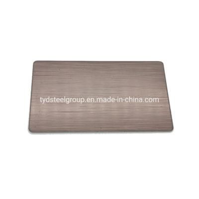 Hot Selling 0.8mm Brown Titanium Satin Finished 1219X3048mm Austenitic Stainless Steel Plate