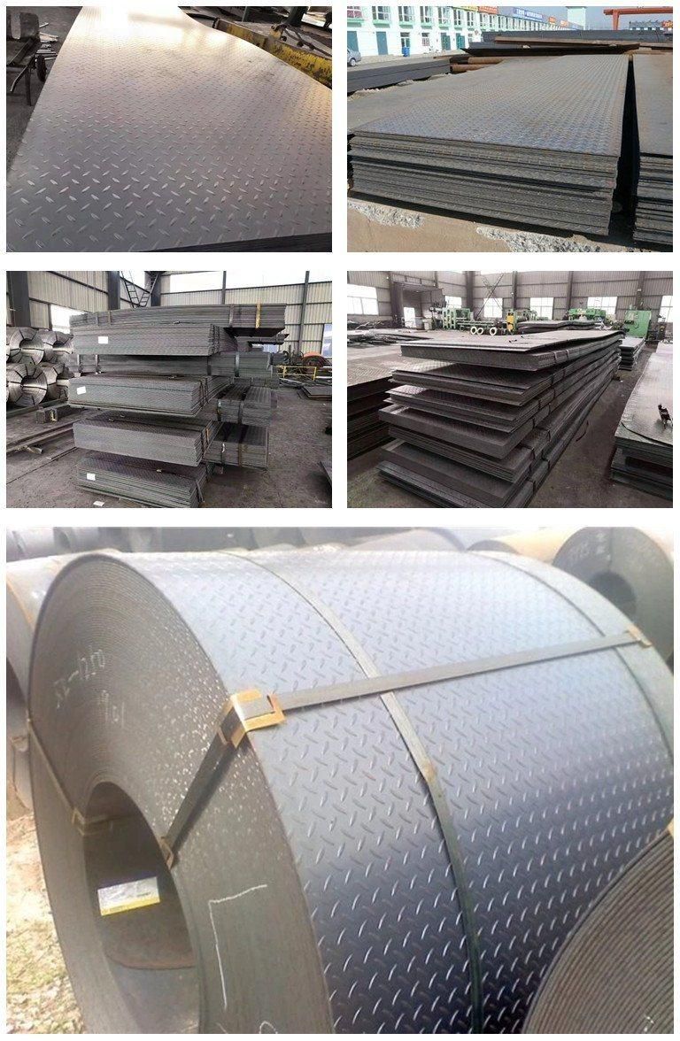 Gray Diamond Pattern Slip Resistance Q235 Mild Checker Steel Plate