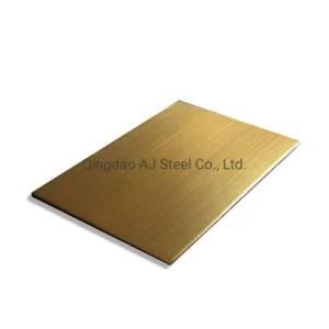 Cold Rolled Stainless Steel Sheet (304 HL Gold for decoration)