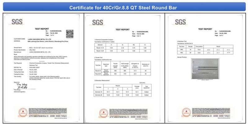 40cr / SCR440 / 5140 / 41cr4 Quenched and Tempered Steel Bars for Gr. 8.8 / Gr. 10.9 Bolts