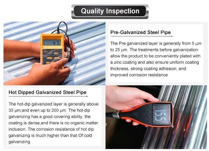 Prime Quality /ERW Q195/Q235/Q345 Galvanized Steel Pipe for Construction Round Galvanzied Steel Tube