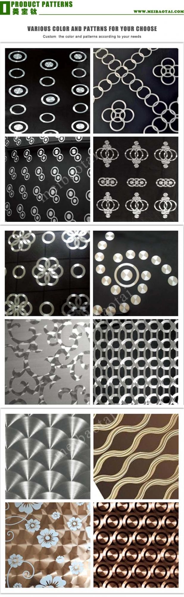 304 Steel Laser Cut PVD Coating Stainless Steel Sheet for Outdoor Metal 3D Panel