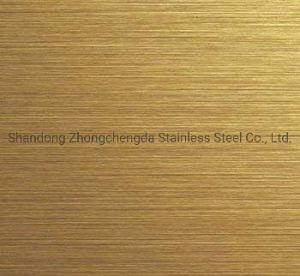 Factory Supply No. 4 Satin Gold Brush Finish Stainless Steel Sheet in Stock with Laser Film and Normal Film